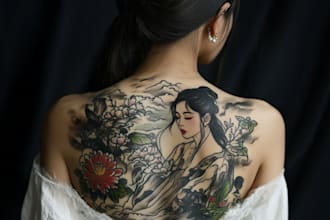 desing a tattoo in japanese style