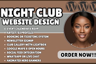 nightclub website, bar website, party website, dj website, lounge website