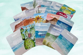 design custom affirmation cards, motivational cards, etsy printable flashcard