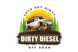 make an unique vehicle, mechanic, diesel logo