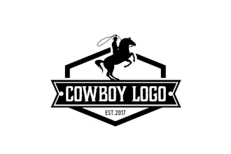 design cowboy  logo with free source file