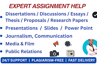 handle assigned journalism, communication, media, public relations, film tasks