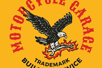 make a professional modern motorcycle garage logo
