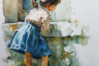 make a watercolor painting of a couple