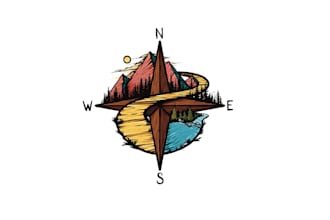 design outstanding compass logo with express delivery