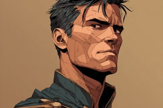 drawing custom superhero character in action
