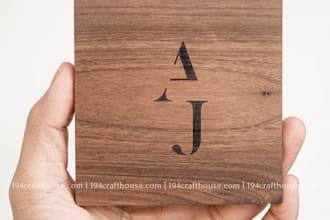engrave a custom wooden coaster set with your logo or text