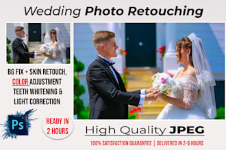 professional wedding photo retouching and color enhancement