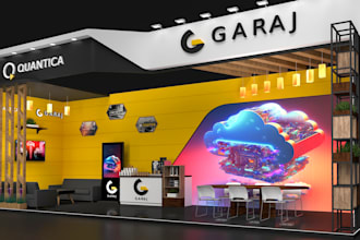 design your exhibition booth, display stand with 3ds max