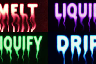 create liquid melting dripping text effect