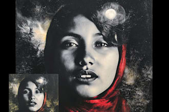 realistic digital portrait art in oil painting style