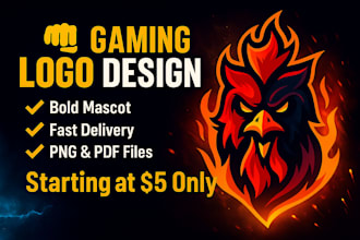 design a mascot logo for youtube twitch or discord in 24 hr