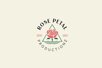 design existing rose petal production logo