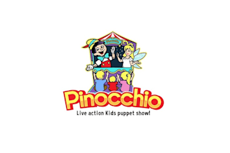 design pinocchio kids puppet show logo