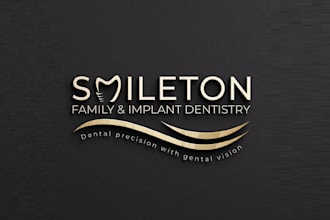 design modern luxurious brand dental practice logo