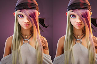 do realistic 3d game character 3d cartoon character for unreal engine game