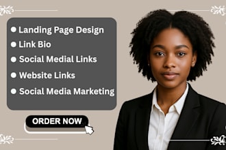design influencer landing page with links, media kit, and bio