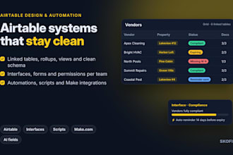 build your airtable base, interfaces and automations