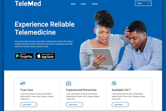 design ai telemedicine website, healthcare website video patient portal website