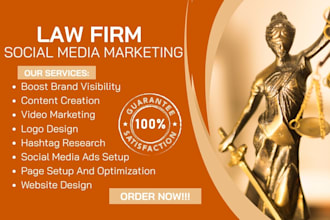 be your law firm social media marketing manager, content creator for lawyer
