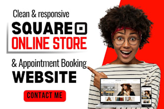 design square website, square online store or square appointment setup