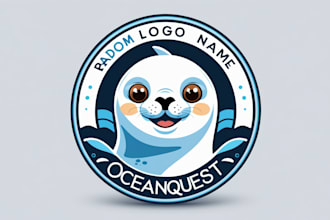 design  sea seal mascot logo with express delivery
