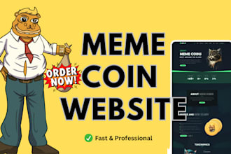 create meme coin landing page, meme coin website, crypto website, memecoin