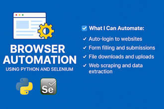 do browser automation, and website scrapers with selenium
