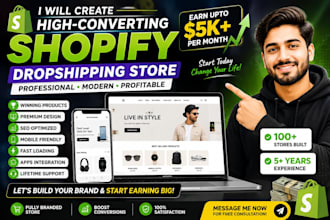 build a high converting shopify dropshipping store or one product store