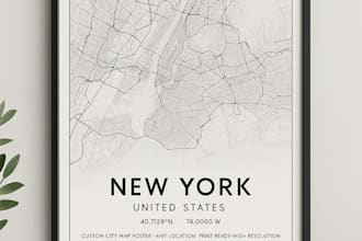 design a custom map poster of any city or location
