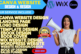 create amazing canva website design landing page website wix wordpress website