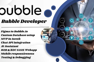 develop bubble mvp saas app adalo marketplace website chatgpt ai api flutterflow