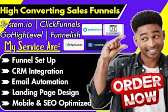 system io sales funnel landing page, clickfunnels, gohighlevel clone funnelish