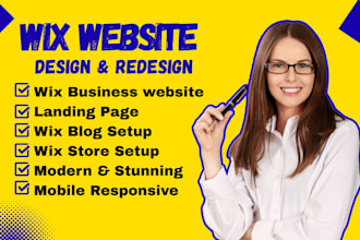 design wix website, wix website redesign, wix landing page, blog in wix editor x
