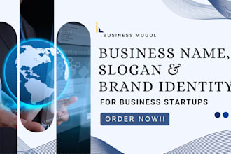 create viral brand name business name domain name business slogan brand identity