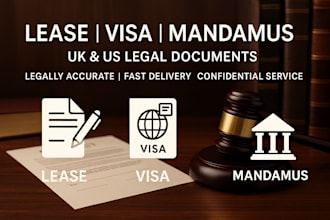 draft lease agreements, visa sponsorship letters and writs of mandamus UK US law