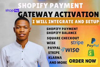 integrate verified shopify payment balance paypal stripe wise to your website