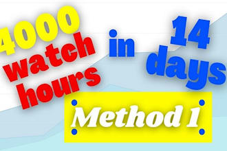 grow up 4000 youtube watch hours very high quality