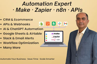 build zapier, make, and n8n automations with apis, webhooks, and workflows