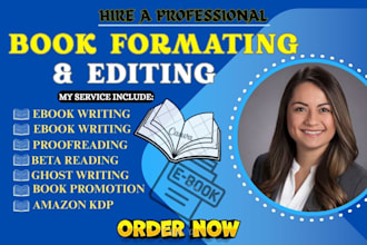 proofread, edit, and format your book for amazon KDP publishing