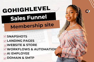 set up gohighlevel sales funnel gohighlevel membership course go high level