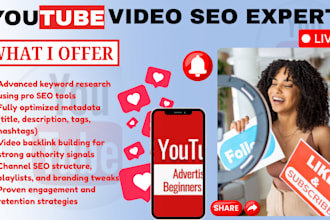 do youtube channel SEO yt optimization video se0 expert yt backlinks banding