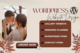design wedding planner website with event gallery and contact form