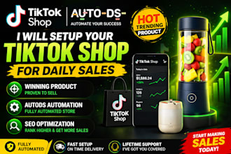 setup tiktok shop ds autods dropshipping winning product list with SEO