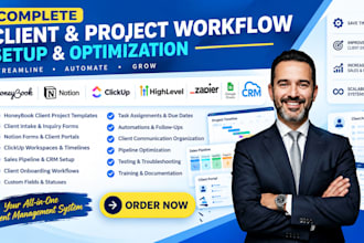 honeybook client project template notion forms clickup timeline sales pipeline