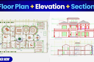 be your autocad draftsman for 2d floor plan and house elevation