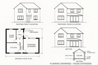 do UK building control, planning drawings, building regs drawing,house extension