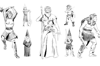 draw your dnd or ttrpg characters in a retro ink style