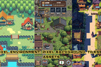 create pixel art tileset, sprite sheet rpg background, tilemap assets for games