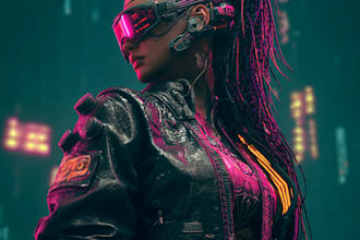 draw cyberpunk character art